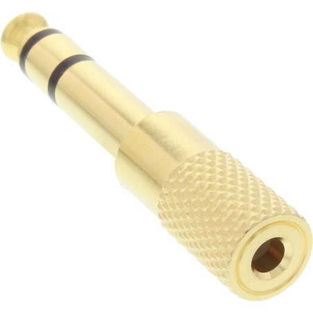 InLine® Audio Adapter, 6,3mm Klinke Stecker an 3,5mm Klinke Buchse, Stereo, gold