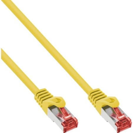 InLine® Patchkabel, S/FTP (PiMf), Cat.6, 250MHz, halogenfrei, Kupfer, gelb, 0,25m