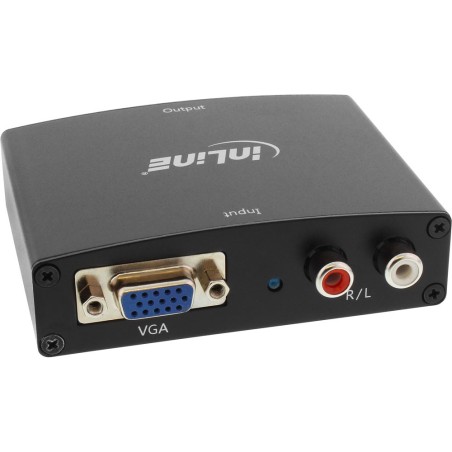 InLine® Konverter VGA+Audio zu HDMI, Eingang VGA und Cinch Audio Stereo, Ausgang HDMI