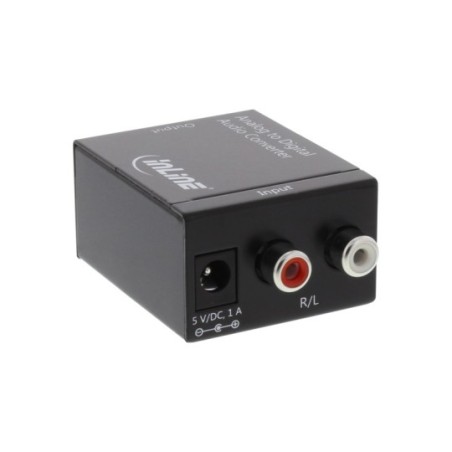 InLine® Audio-Konverter Analog zu Digital, Eingang 2x Cinch Stereo, Ausgang Toslink oder Cinch