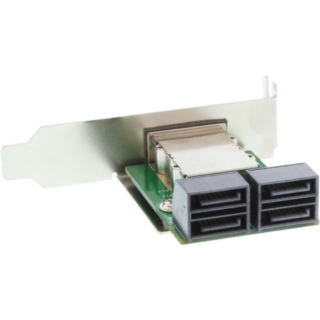 InLine® SAS low profile Slotblech PCI, ext. SFF-8088 (TARGET OUT) auf int. 4x SATA (HOST IN)