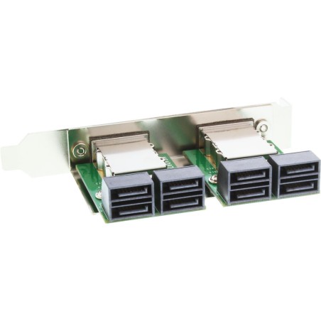 InLine® Dual SAS Slotblech PCI, 2x ext. SFF-8088 (TARGET OUT) auf int. 8x SATA (HOST IN)