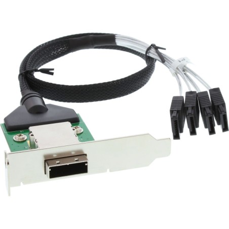 InLine® SAS low profile Slotblech PCI mit Kabel, ext. SFF-8088 auf int. 4x SATA, 0,5m