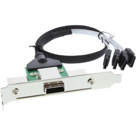 InLine® SAS Slotblech PCI + 50p Centr., mit Kabel, ext. SFF-8088 auf int. 4x SATA, 0,5m