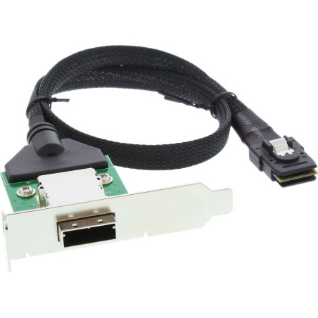 InLine® SAS low profile PCI Slotblech mit Kabel, ext. SFF-8088 auf int. SFF-8087, 0,5m