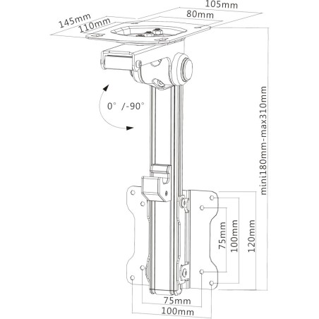 InLine® Unterschrank-Halterung, für Monitore bis 68cm (27"), bis 20kg