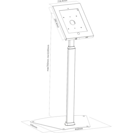 InLine® iPad Standfuß, Stand-Halterung, Aluminium, abschließbar