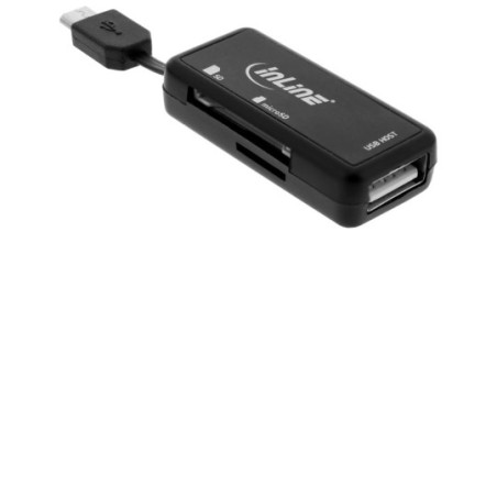 InLine® OTG Card Reader Dual Flex, für SD und microSD, mit USB Buchse und 2 Kartenslots