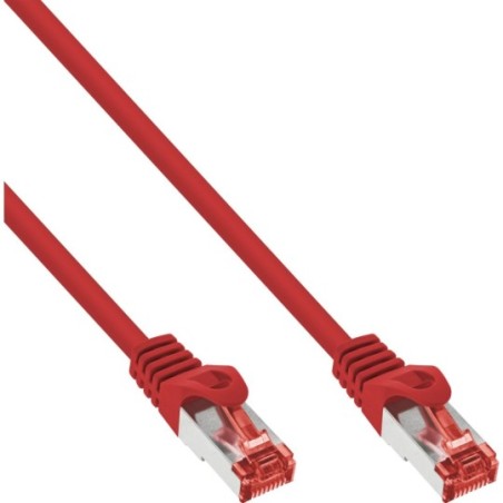 InLine® Patchkabel, S/FTP (PiMf), Cat.6, 250MHz, halogenfrei, Kupfer, rot, 15m