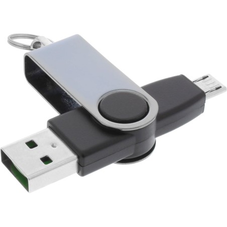 InLine® Micro-USB Schlüsselanhänger, Micro-B Stecker an USB A Stecker, zum Laden und Datentransfer