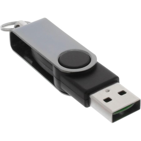 InLine® Micro-USB Schlüsselanhänger, Micro-B Stecker an USB A Stecker, zum Laden und Datentransfer