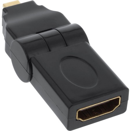 InLine® HDMI Adapter, HDMI A Buchse auf Micro HDMI D Stecker, flexibel, 4K2K kompatibel, vergoldete Kontakte