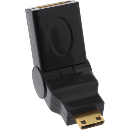 InLine® HDMI Adapter, HDMI A Buchse auf Mini HDMI C Stecker, flexibel, 4K2K kompatibel, vergoldete Kontakte