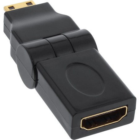 InLine® HDMI Adapter, HDMI A Buchse auf Mini HDMI C Stecker, flexibel, 4K2K kompatibel, vergoldete Kontakte