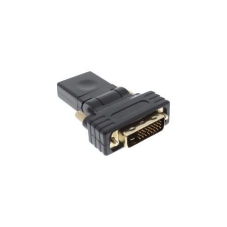 InLine® HDMI-DVI Adapter, HDMI Buchse auf DVI Stecker, flexibler Winkel, vergoldete Kontakte, 4K2K kompatibel