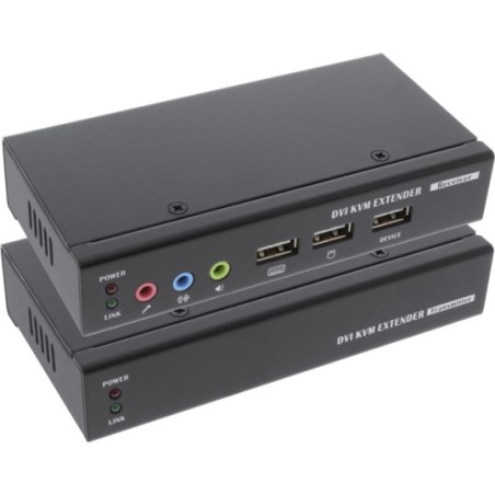 InLine® DVI USB KVM Extender, Verlängerung über UTP, mit Audio, bis 50m