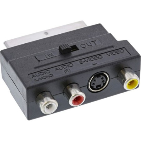 Adaptateur Scart, InLine®, Scart (in/out) à 3x Cinch fem. et 1x S-VHS Bu