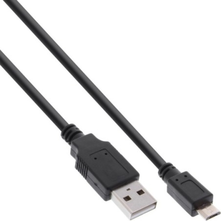 InLine® Micro-USB 2.0 Kabel, Schnellladekabel, USB-A Stecker an Micro-B Stecker, schwarz, 0,5m