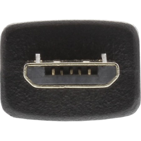 InLine® Micro-USB 2.0 Kabel, Schnellladekabel, USB-A Stecker an Micro-B Stecker, schwarz, 0,5m