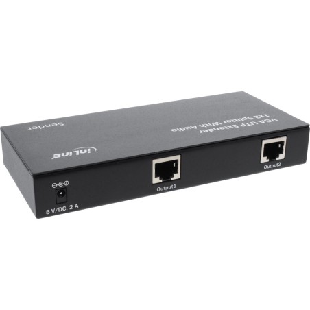 InLine® 1 zu 2 VGA Extender & Splitter über UTP, mit Audio, Sendeeinheit bis 300m