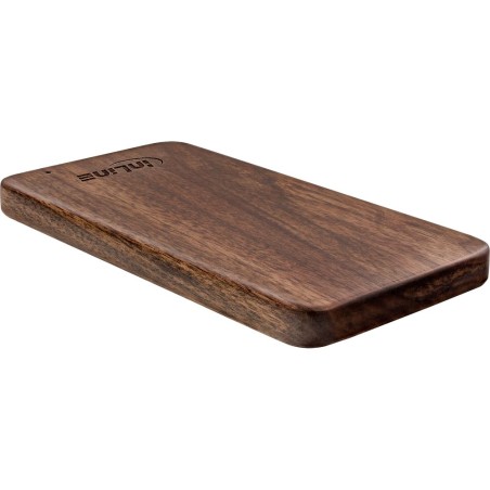 InLine® woodplate, USB Akku PowerBank 5.000mAh, mit LED Anzeige, Echtholz, Walnuss