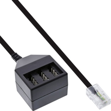 Adaptateur câble TAE, InLine®, RJ45 mâle sur prise TAE N/F/N, 20cm