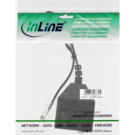 Adaptateur câble TAE, InLine®, RJ45 mâle sur prise TAE N/F/N, 20cm