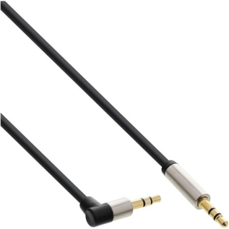 InLine® Slim Audio Kabel Klinke 3,5mm ST/ST, gewinkelt, Stereo, 0,5m