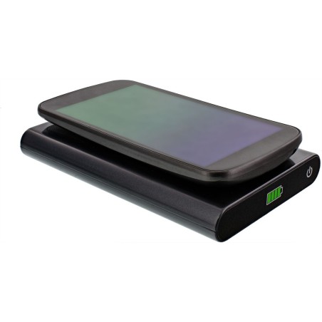 InLine® Qi-Plate Powerbank, 7000mAh, Wireless Charging, induktiv kabellos laden und wiederaufladen, schwarz