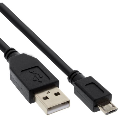 InLine® USB DUO+ Ladeset, Stromadapter mit 2m Kabel, 100-240V zu 5V/2.1A, schwarz