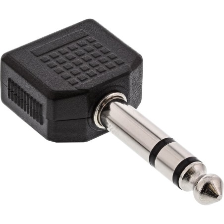 Adaptateur audio, InLine®, 6,3mm jack Stéréo à 2x 3,5mm jack femelle Stéréo