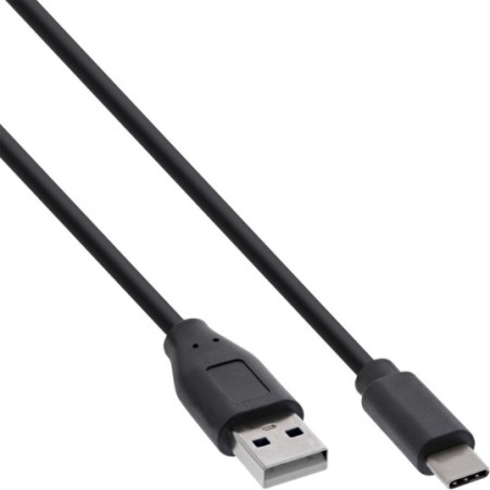 InLine® USB 2.0 Kabel, Typ C Stecker an A Stecker, schwarz, 0,5m