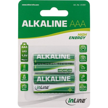 InLine® Alkaline High Energy Batterie, Micro (AAA), 4er Blister