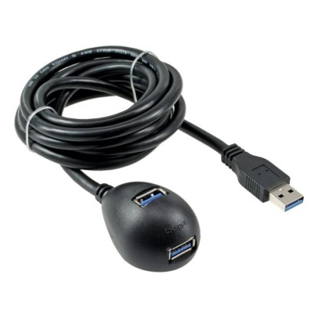 InLine® USB 3.0 Verlängerung, A Stecker / Buchse, schwarz, mit Standfuß, 1m