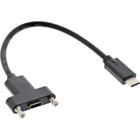 InLine® USB 3.1 Adapterkabel, Stecker C auf Einbaubuchse C, 0,2m