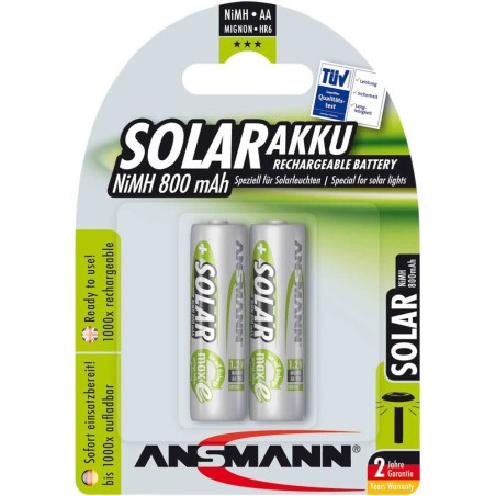 Ansmann "SOLAR" NiMH-Akku, Mignon (AA), 800 mAh, 2er Pack (5035513)