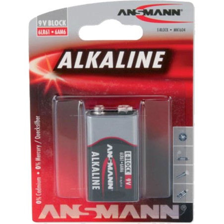 Ansmann Alkaline Batterie, 9V-Block, 1er Pack (1515-0000)