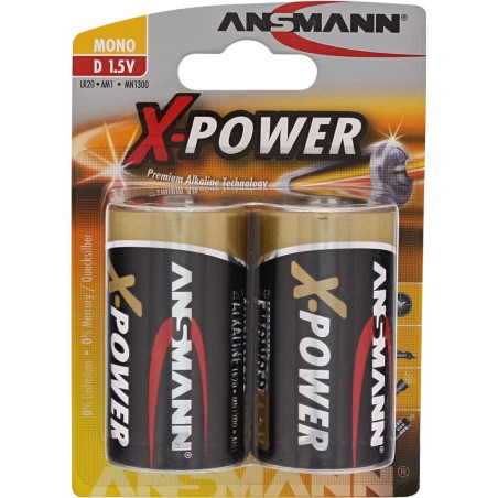 Ansmann Alkaline X-Power Batterie, Mono (D), 2er Pack (5015633)