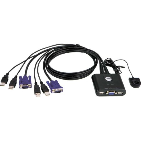 ATEN CS22U KVM-Switch 2-fach, VGA, USB, mit Kabelfernbedienung