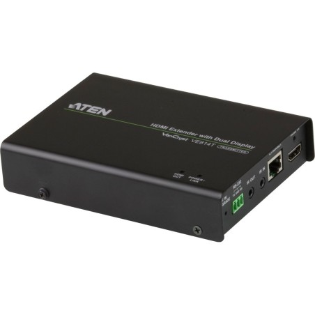 ATEN VE814 Video-Extender, HDMI-Verlängerung bis 100m über Netzwerkkabel, 3D, UHD, mit Fernbedienung