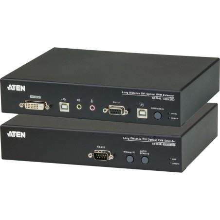 ATEN CE690 Konsolen-Extender, DVI über LWL, USB, RS232, mit Audio, max. 20km via Glasfaser