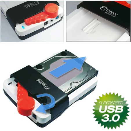 Fantec HDD-SNEAKER Docking Station mit USB 3.0, 2,5" & 3,5", weiß