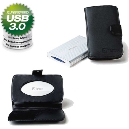 Gehäuse 2,5", USB 3.0 Aluminium silber, Fantec DB-228U3, für SATA-HDD