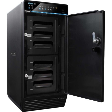 Gehäuse 8x 3,5" USB3.0/eSATA, mit RAID, Fantec QB-X8US3R schwarz, für SATA HDD