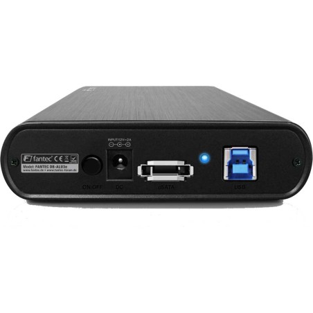 Gehäuse 3,5", USB 3.0/eSATA, Fantec DB-ALU3e schwarz, für SATA-HDD