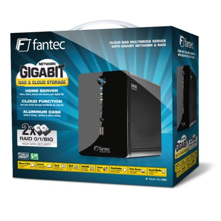 Cloud NAS Multimediaserver, Fantec CL-35B2, Gbit USB 2.0, ohne HDD