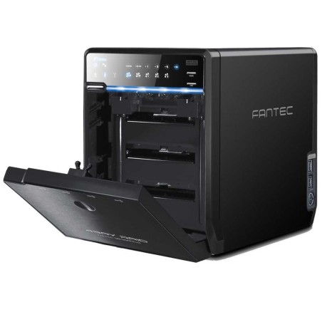 Gehäuse 4x 3,5" USB3.0/eSATA/Firewire mit RAID, Fantec QB-35RFEU3 schwarz, für SATA HDD