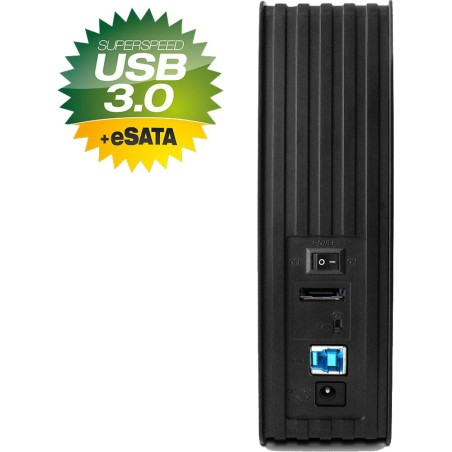 Gehäuse 3,5", USB 3.0/eSATA, Fantec DB-F8U3e schwarz, 80mm Lüfter, für SATA-HDD