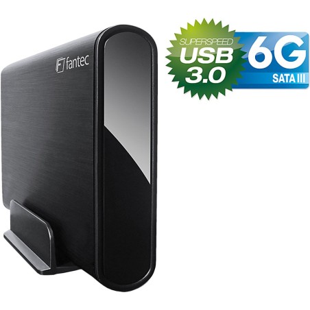 Gehäuse 3,5", USB 3.0, Fantec DB-ALU3-6G schwarz, für SATA1/2/3-HDD