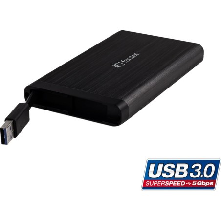 Gehäuse 2,5", USB 3.0, Fantec AluLink U3 schwarz Aluminium